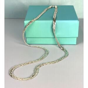 925 Sterling Silver Braided Chain Necklace 18 in 6.92g